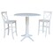 International Concepts Round 42, Round Pedestal Bar Height Table with 2 Bar Height Stools, White, 42 in W, 42 in L, Wood K08-42DP-27B-S6133-2 - alternate 1